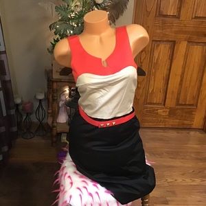 Bebe colorblock sheath dress S NWOT